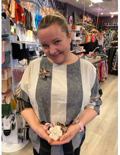 INTEX Hårklype/Rosett M/perle 0973 2