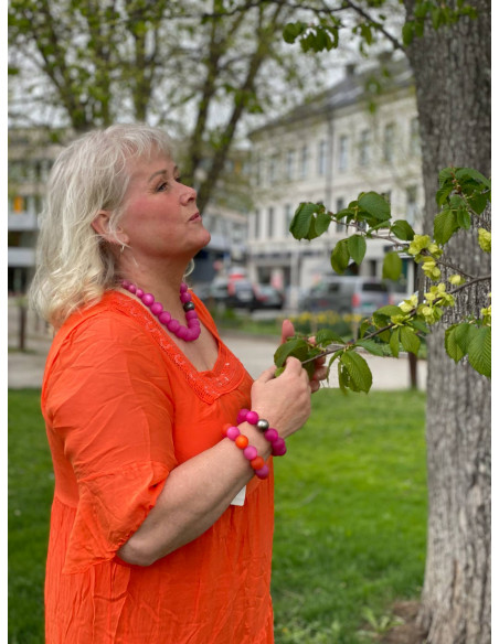 BIBBA Silkekjole Firekantet hals PB2363