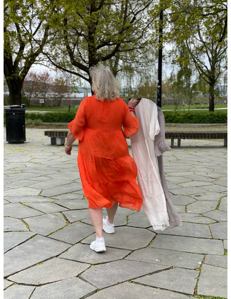 BIBBA Silkekjole Firekantet hals PB2363