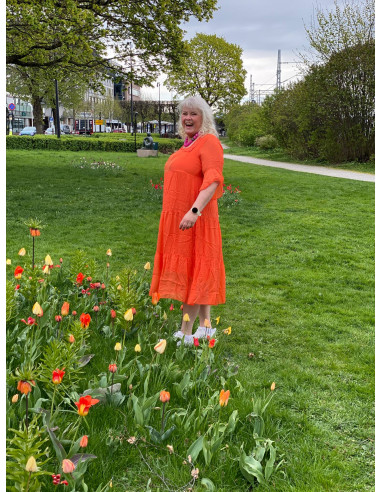 BIBBA Silkekjole Firekantet hals PB2363