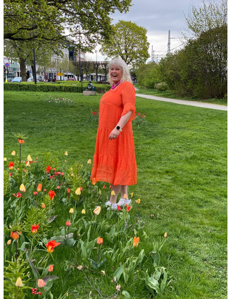 BIBBA Silkekjole Firekantet hals PB2363