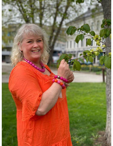 BIBBA Silkekjole Firekantet hals PB2363