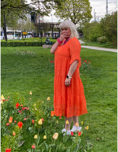 BIBBA Silkekjole Firekantet hals PB2363