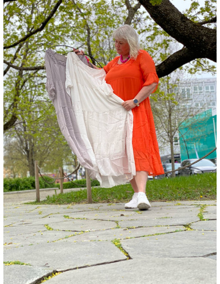 BIBBA Silkekjole Firekantet hals PB2363