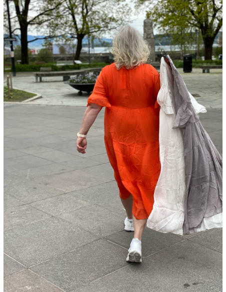 BIBBA Silkekjole Firekantet hals PB2363