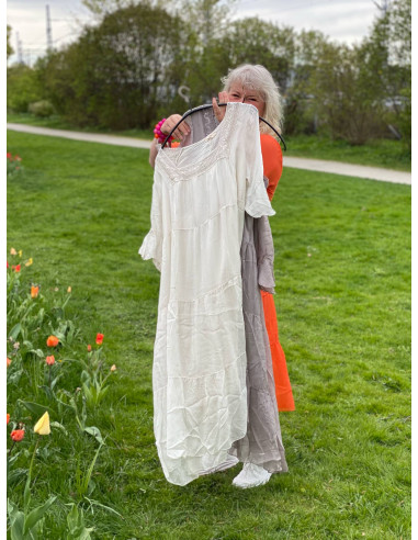 BIBBA Silkekjole Firekantet hals PB2363