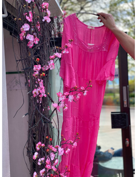 BIBBA Silkekjole Firekantet hals PB2363