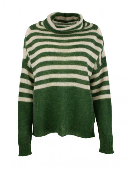 BOHÉME Genser Krage Stripet B13114