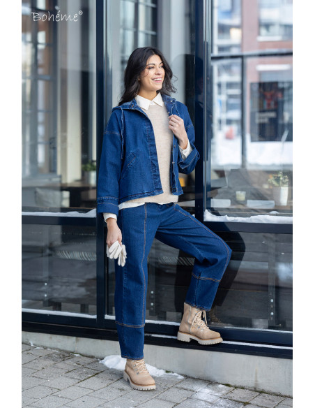 BOHÉME Jacket Hood Denim B13074