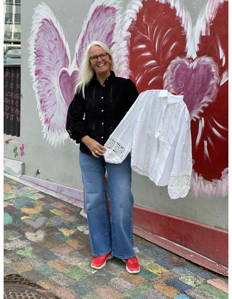 DRØBAK MOTEHUS Bluse m/blonde FY9262