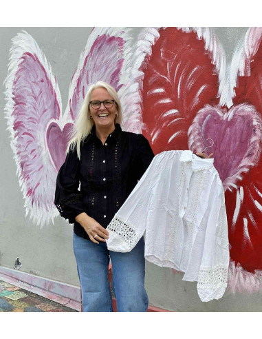 DRØBAK MOTEHUS Bluse m/blonde FY9262