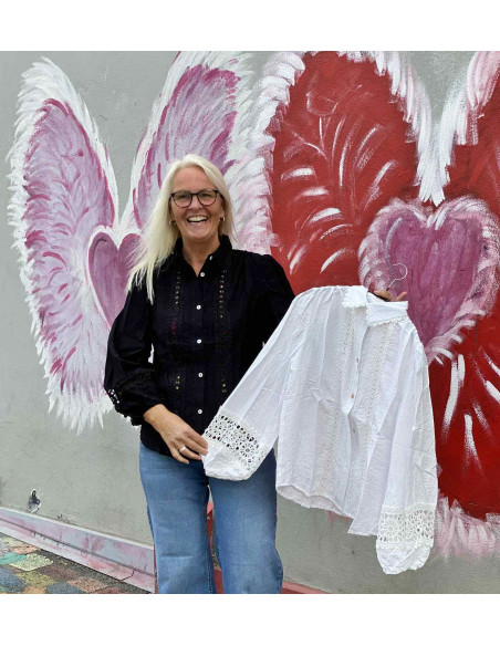 DRØBAK MOTEHUS Bluse m/blonde FY9262