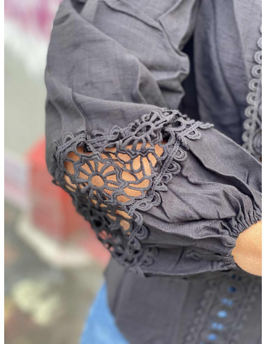 DRØBAK MOTEHUS Bluse m/blonde FY9262