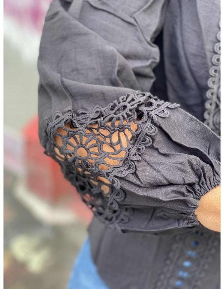 DRØBAK MOTEHUS Bluse m/blonde FY9262