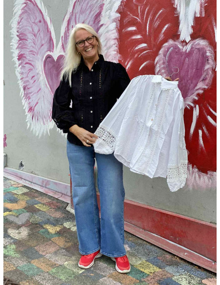 DRØBAK MOTEHUS Bluse m/blonde FY9262