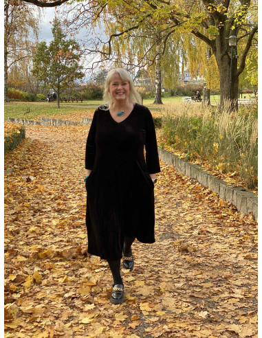 BOHÉME Kjole Lang A-linje velour B13139