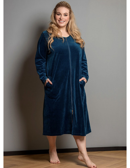 Drøbak Motehus Plaisir 3056 Morgenkåpe velour med glidelås