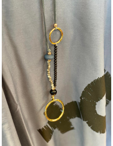 Smykke med ring og perler B23011