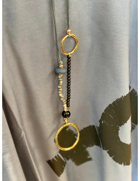 Smykke med ring og perler B23011