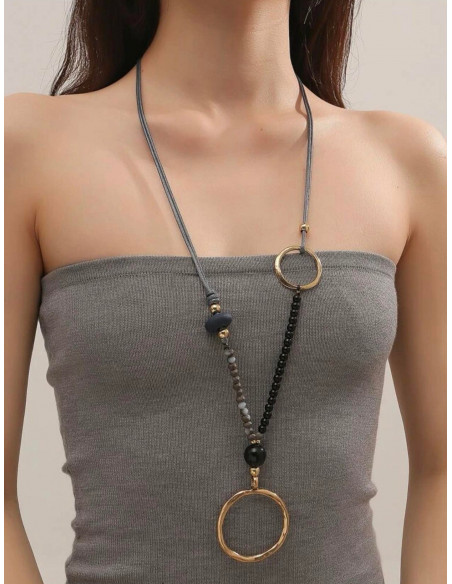 Smykke med ring og perler B23011