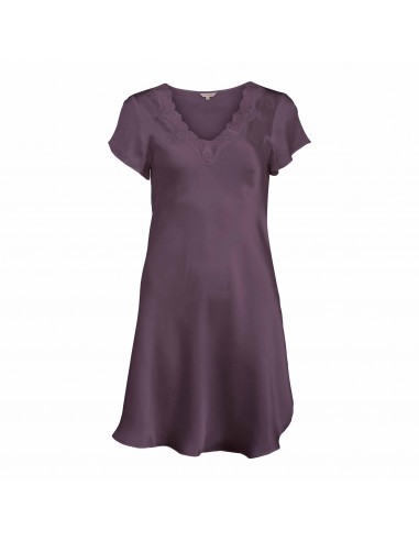 LADY AVENUE Pure Silk Nattkjole Kort Arm 27-80778