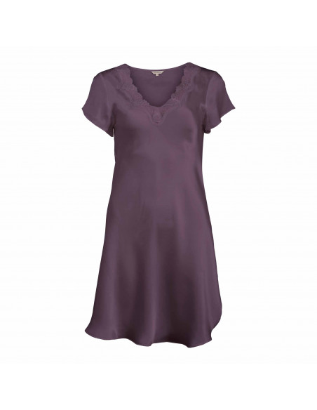 LADY AVENUE Pure Silk Nattkjole Kort Arm 27-80778