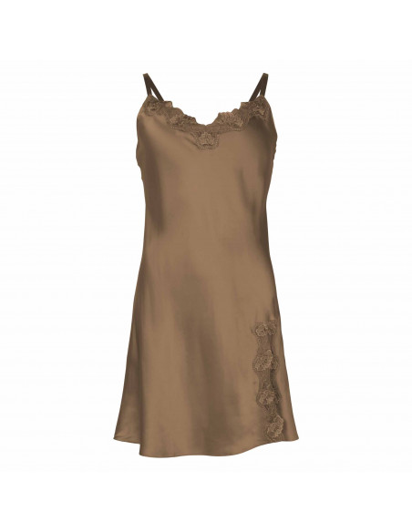 LADY AVENUE Pure Silk-Slip w.lace 27-20803