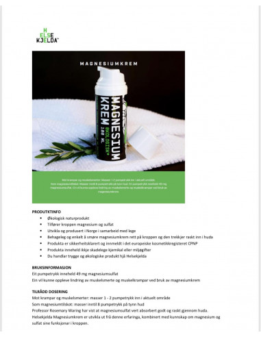 HELSEKJELDA Magnesium Krem 100ml