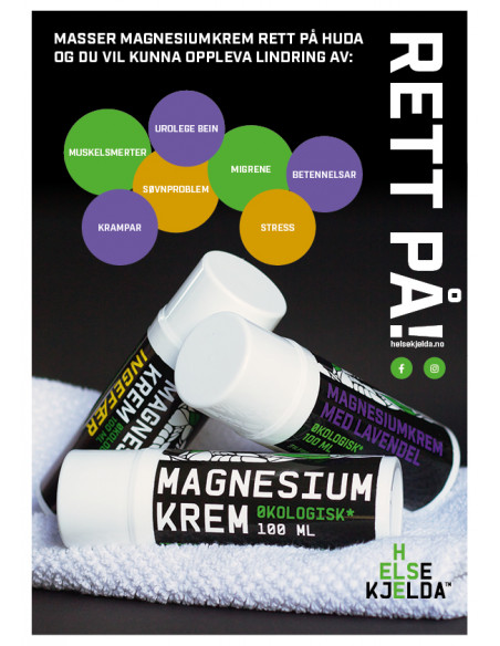 HELSEKJELDA Magnesium Krem Ingefær 100ml