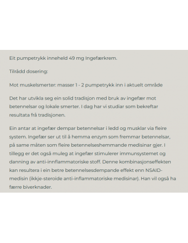 HELSEKJELDA Ingefær Krem 100ml