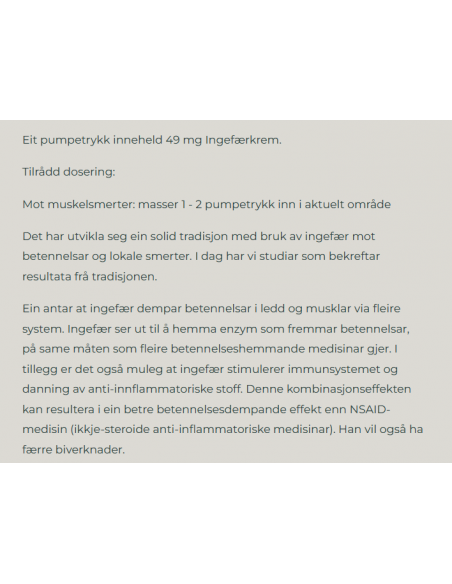 HELSEKJELDA Ingefær Krem 100ml